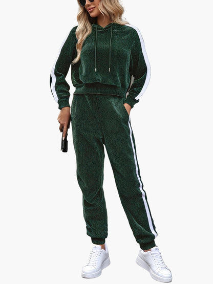 Set Completo Tuta Donna con Felpa con Cappuccio e Pantaloni Jogging – Outfit Sportivo Casual