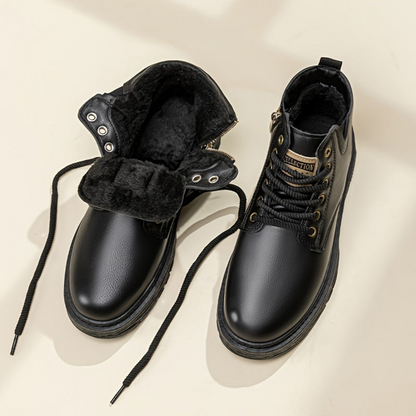 Herren Winterstiefel Schnürstiefel Gefütterte Boots Braun Schwarz