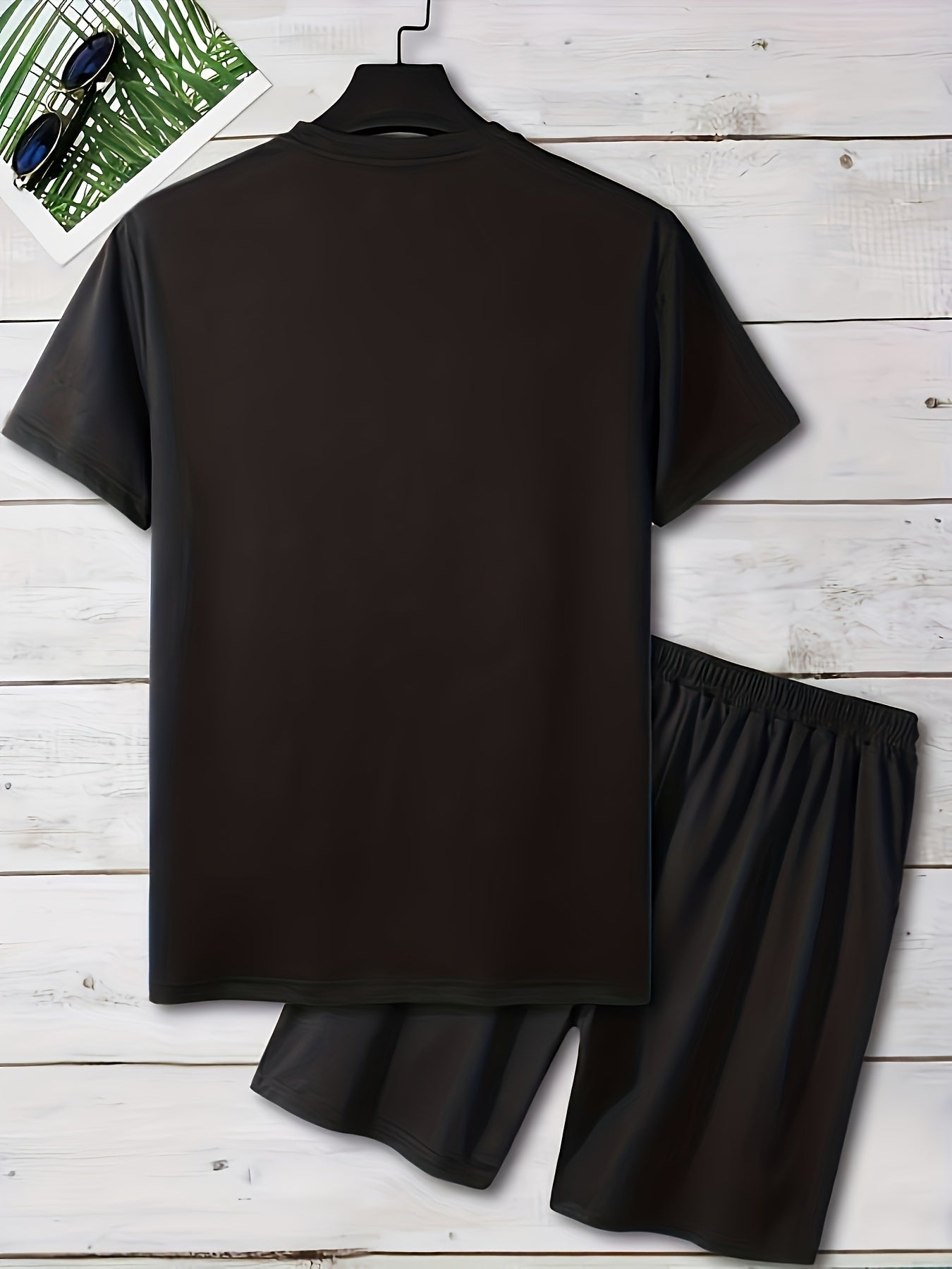 Herren Set mit Smiley-Gesicht Print – Lässiges T-Shirt und Shorts für Freizeit und Sommer