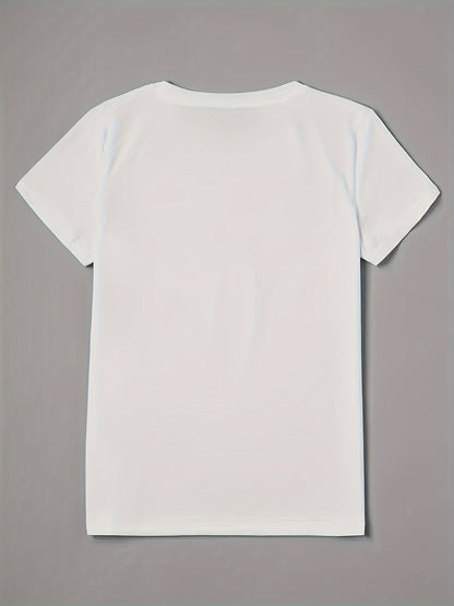 Dame T-shirt med hjerte-motiv – afslappet stil til hverdag og fritid