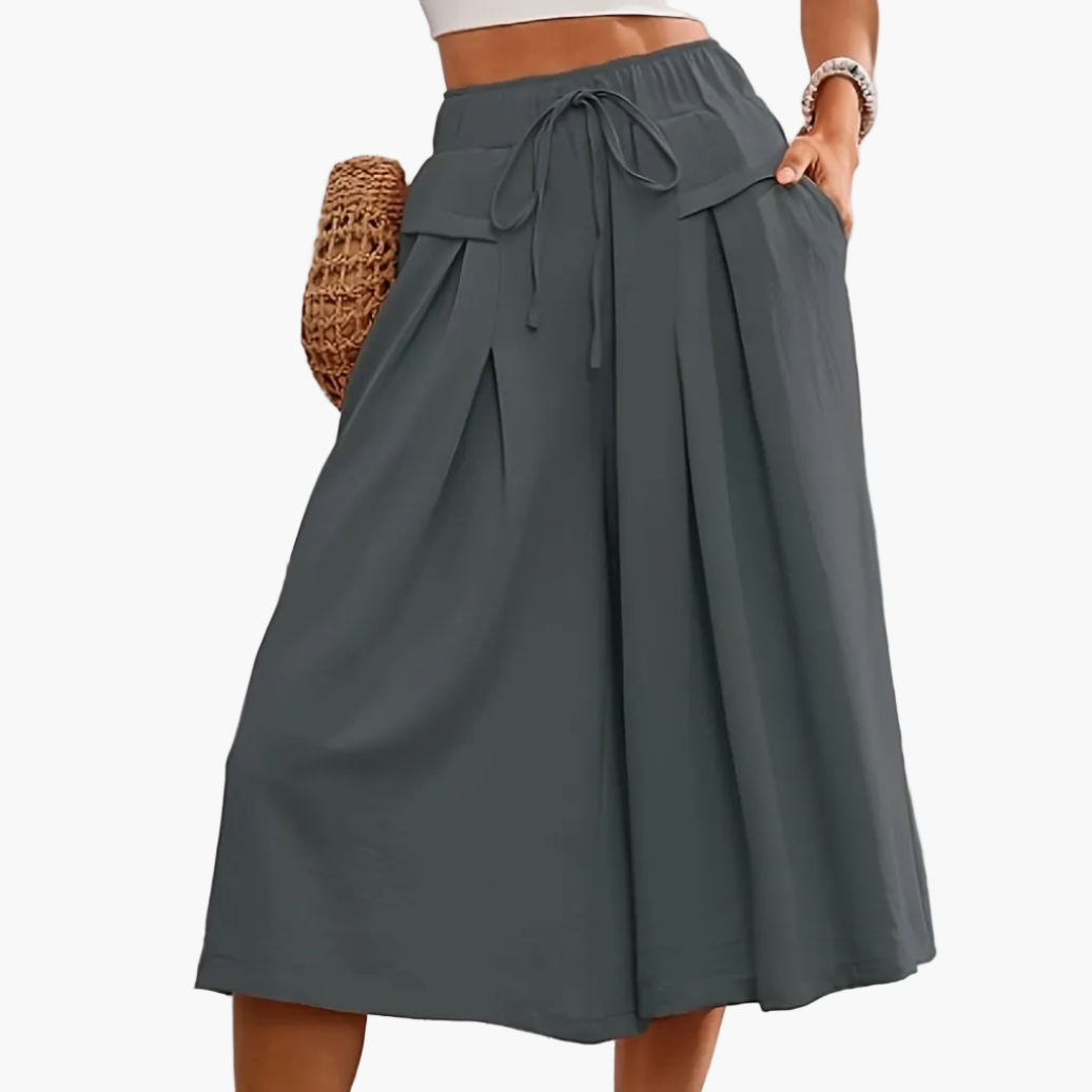 Dames Elegante Culottebroek met wijd been en nepkoord – Perfect voor de zomer