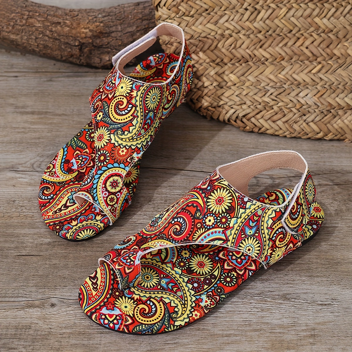 Sandales femme style bohème plage tribal – chaussures d'été décontractées