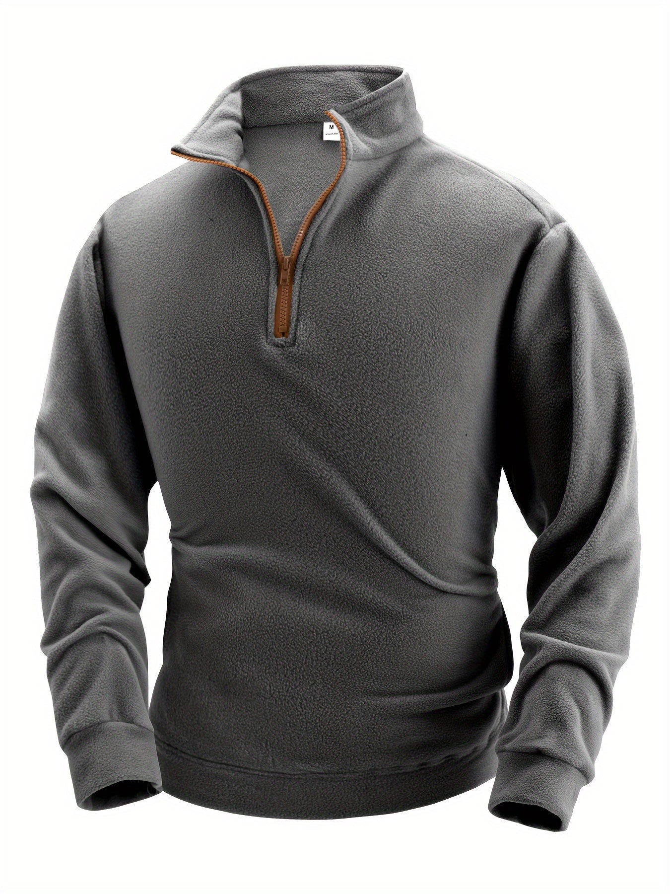 Fleece Pullover Herren Stehkragen Halb-Reißverschluss