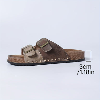 Dame Vintage Komfort Sandaler med Spænder – Åbne Sommersko til Hverdag & Fritid