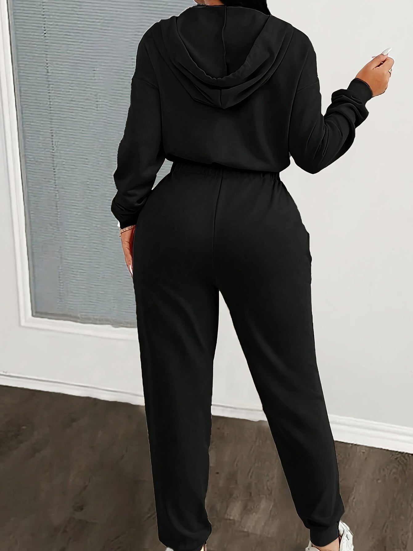 Damen Hoodie Overall mit Reißverschluss – Bequemer Jumpsuit mit Kapuze