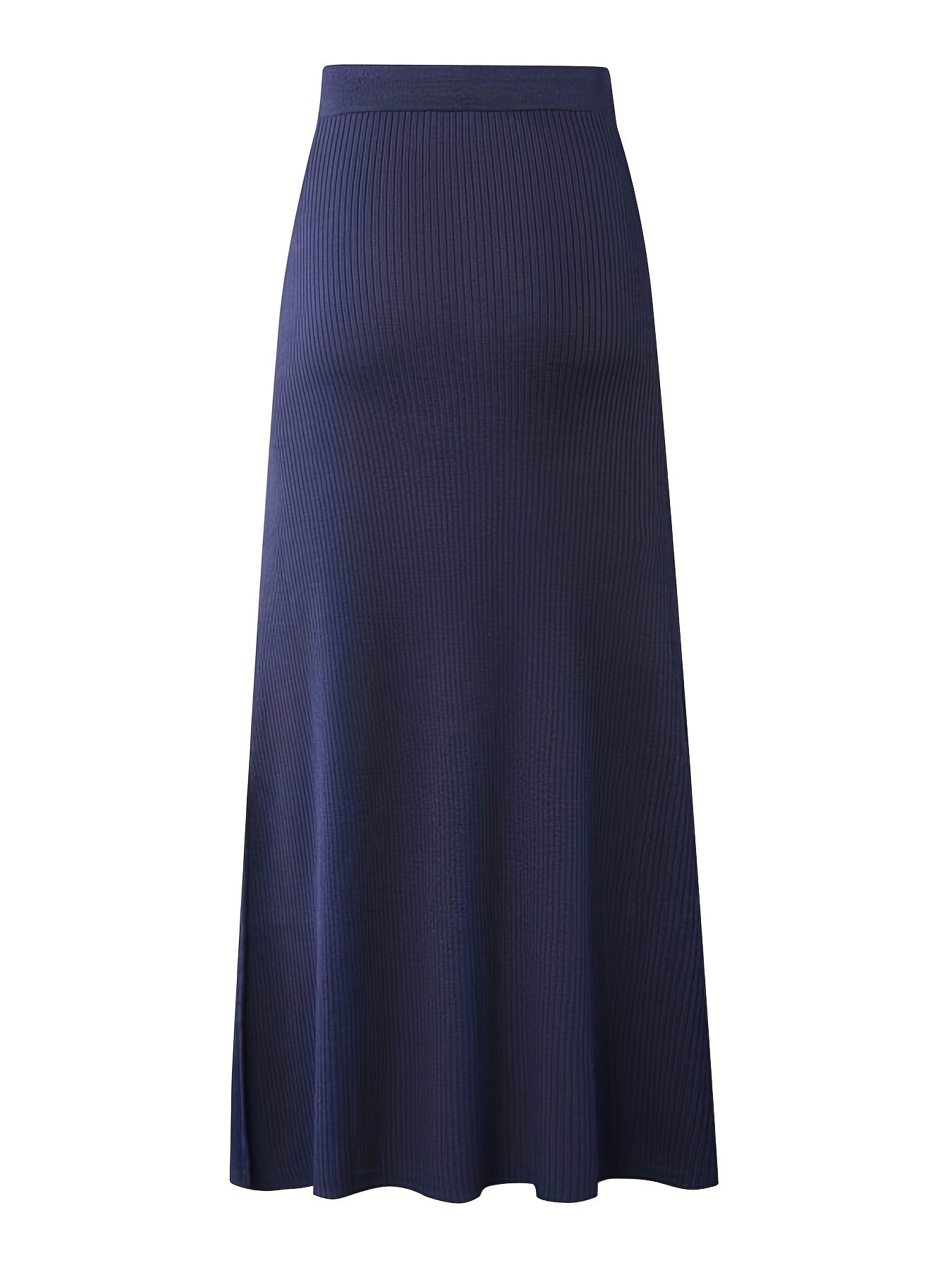 Spódnica midi damska z paskiem do wiązania i prążkowaną strukturą – elegancki look na co dzień i do biura