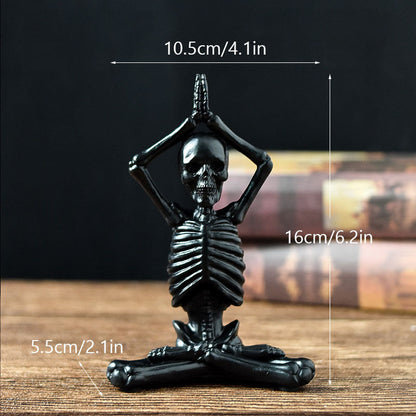 Halloween dekoration skelet yoga-figurer – Sjov uhyggelig dekoration til fester og hjem