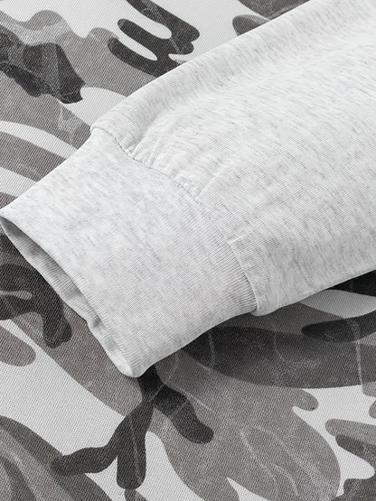 Raglan Langarmshirt im Camouflage-Look, Rundhals-Sweatshirt