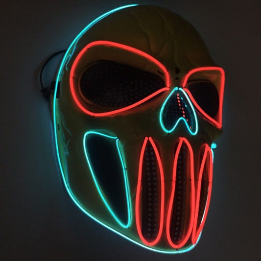 Halloween LED Döskallemask för vuxna – Lysande fest- och kostymaccessoar