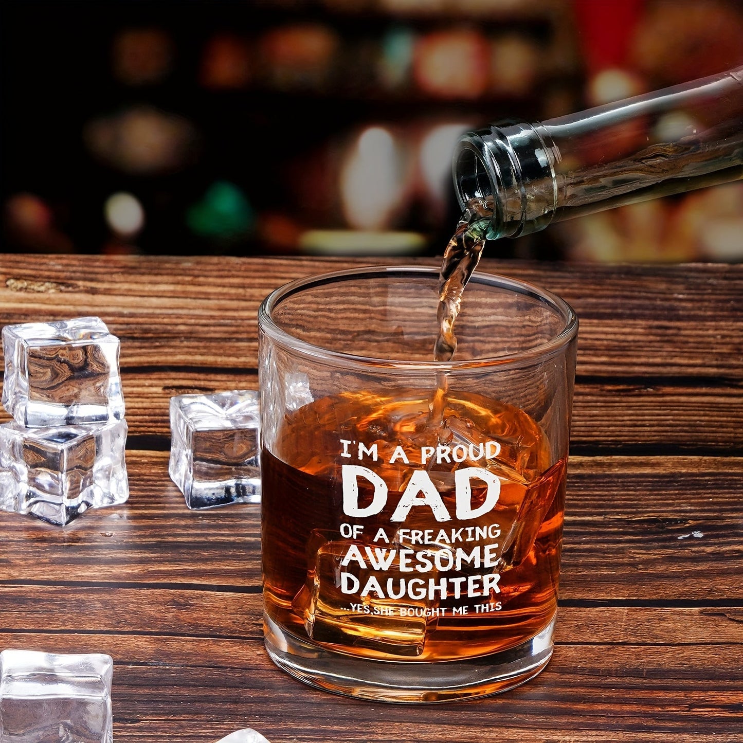 Herren Whiskyglas mit Spruch – Geschenk für stolze Väter von Töchtern, lustiges Barzubehör