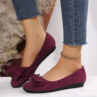 Dame ballerinaer med sløjfe – Elegante komfort-slip-ons til hverdag og kontor
