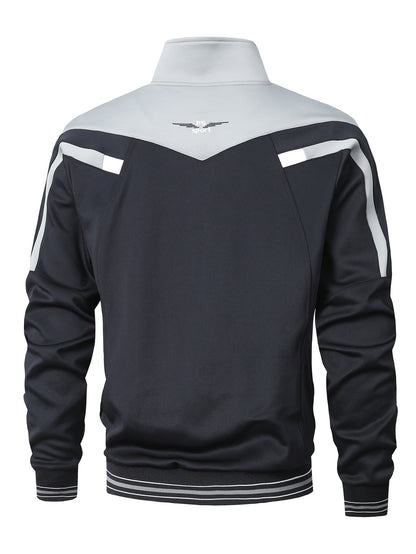 Herren Trainingsanzug Schwarz Grau Sportanzug Jacke und Hose Set