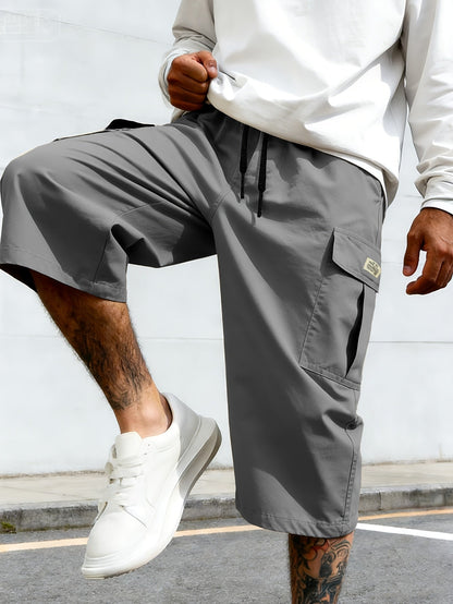 Shorts cargo homme style streetwear, longueur genou, pantalon de loisirs confortable avec poches
