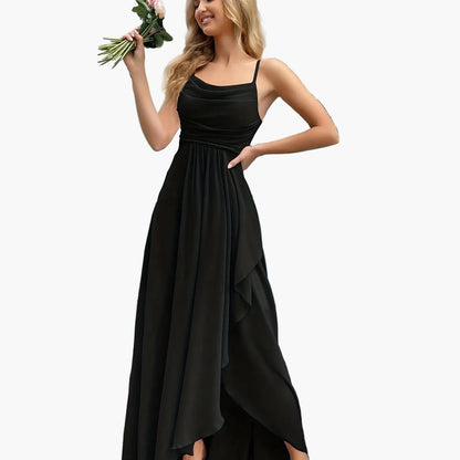 Vestido de noche elegante para mujer, corte ajustado y acampanado con tirantes finos – Perfecto para ocasiones festivas y bodas