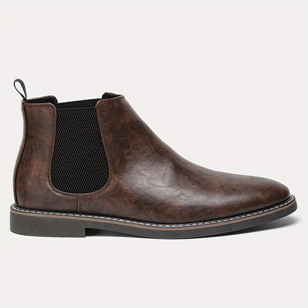 Herren Chelsea Boots Dunkelbraun mit Elastikeinsatz