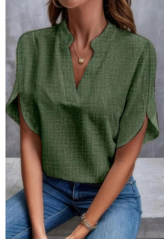 Pamela – Elegante chiffon blouse met V-hals voor dames