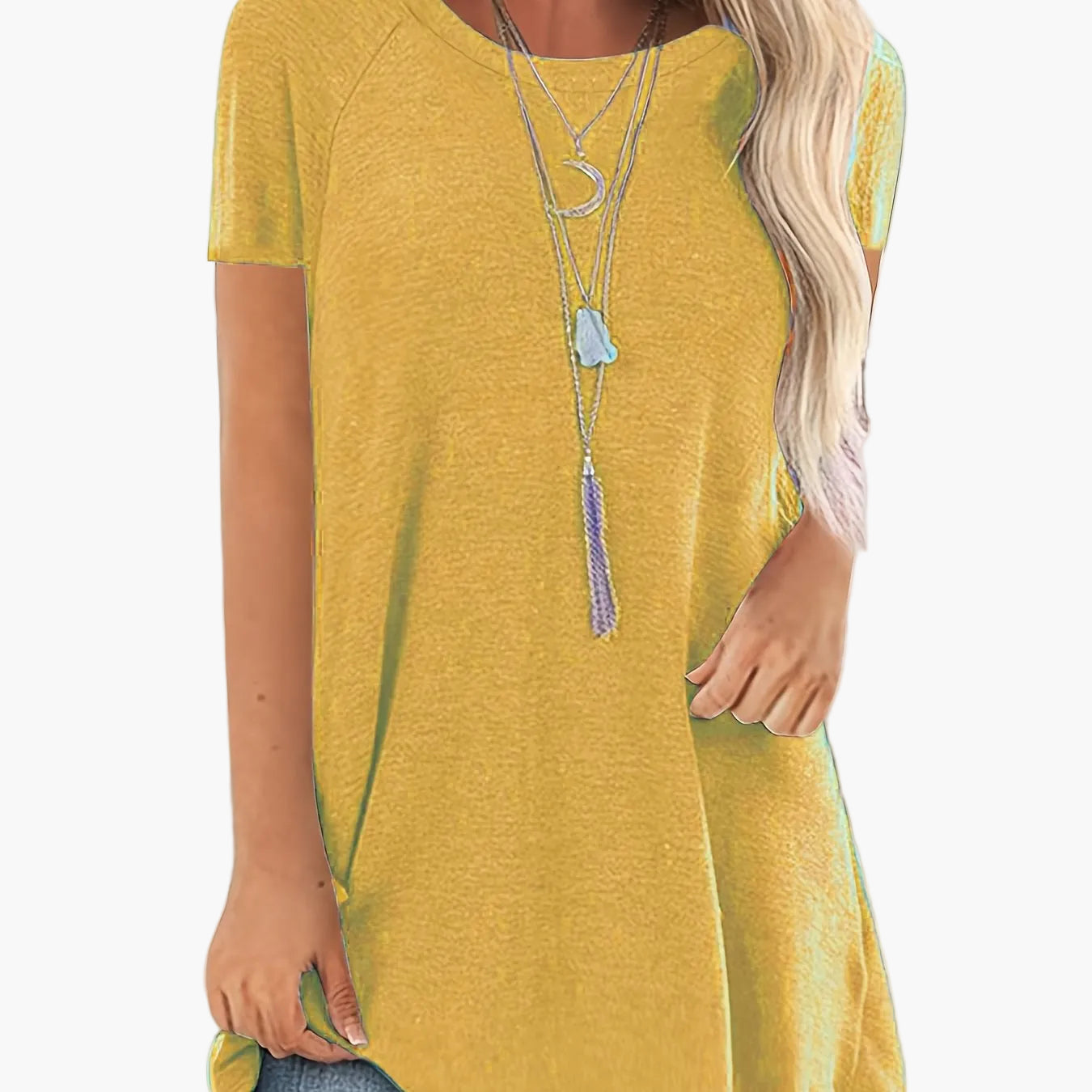 Tunica donna manica corta taglio ampio moda casual