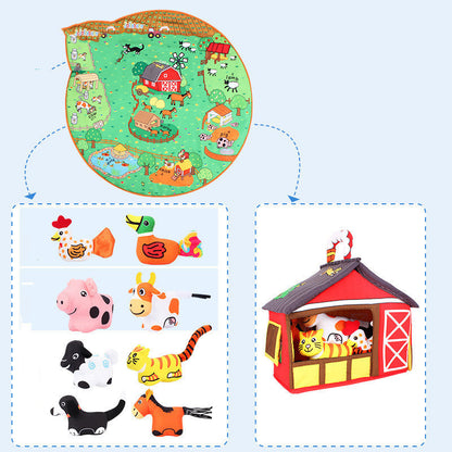 Alfombra de juego para bebé estilo jungla – Manta para gatear con figuras de animales para niños y niñas, juguete educativo, alfombra de actividades