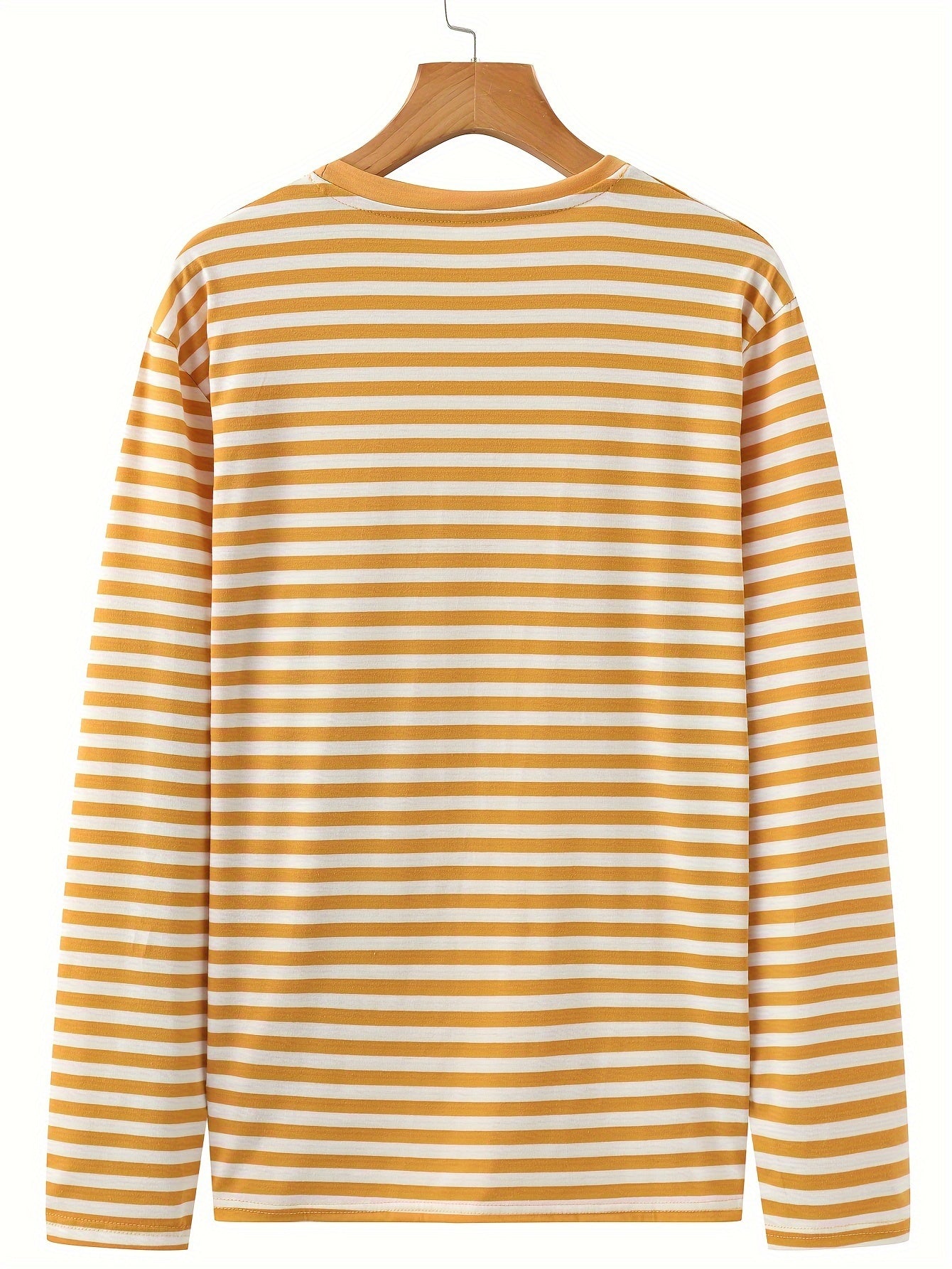 Gestreiftes Langarmshirt Rundhals Casual Blau Weiß