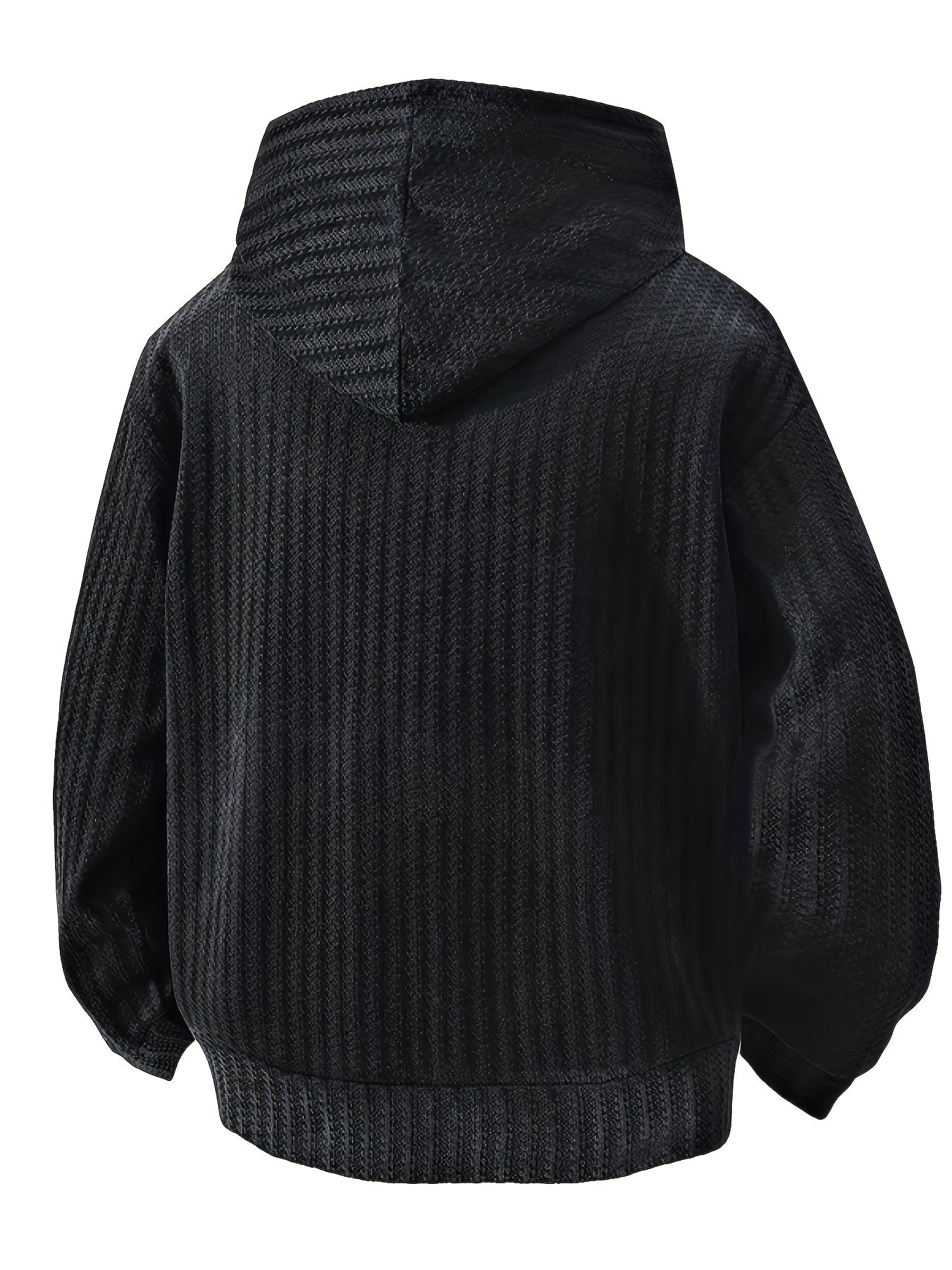 Sudadera con capucha y bolsillo canguro – Diseño acanalado, corte holgado