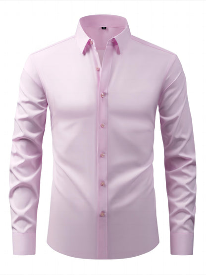 Chemise décontractée business homme coupe slim – Chemise élégante à manches longues pour le quotidien et le bureau
