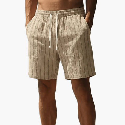 Shorts décontractés pour homme avec motif à rayures et cordon de serrage – Parfaits pour les loisirs et le sport