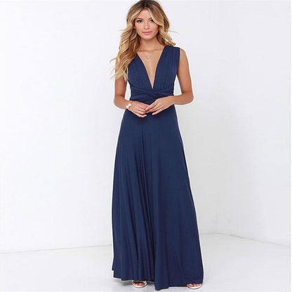 Abito lungo da donna con design schiena scoperta – Abito da sera elegante, versatile, da festa