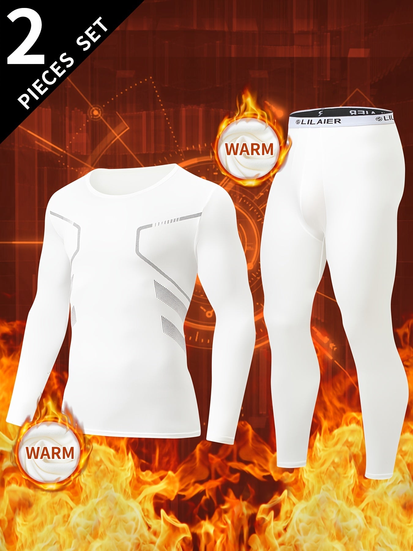 Herren Thermounterwäsche Set Langarmshirt und Hose Wärme Funktionsunterwäsche