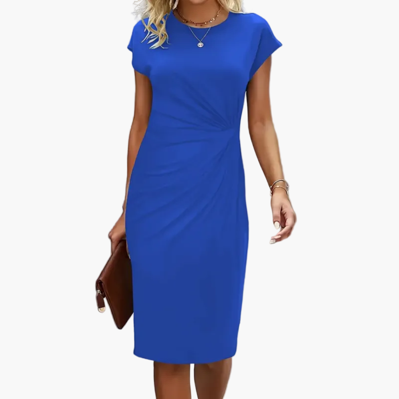 Robe fourreau élégante pour femme, business et loisirs, longueur genou, manches courtes