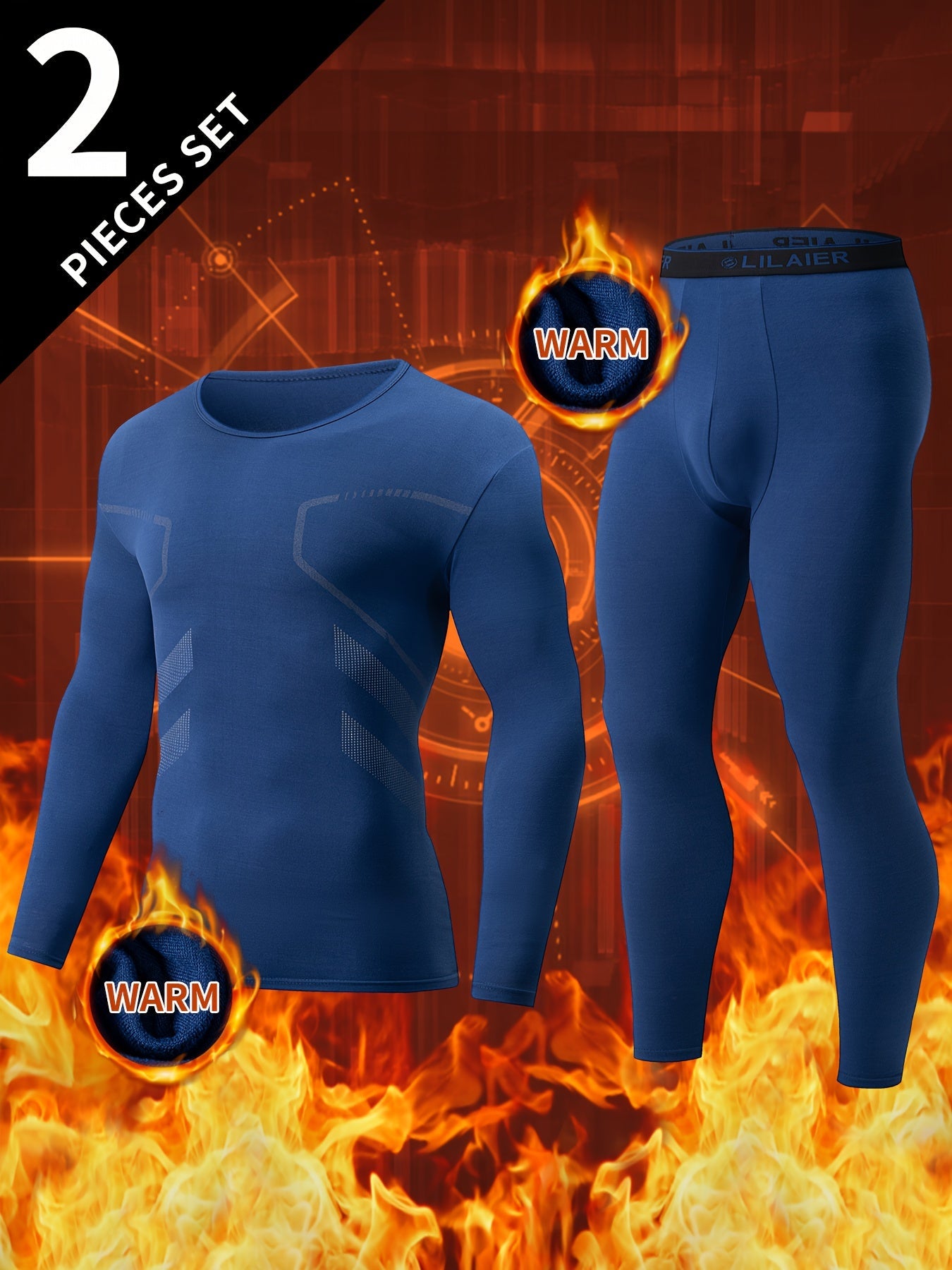 Herren Thermounterwäsche Set Langarmshirt und Hose Wärme Funktionsunterwäsche