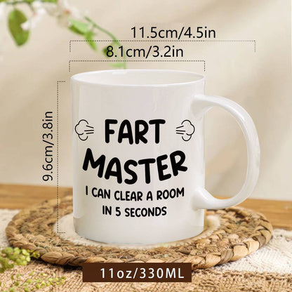 Lustige Herren Kaffeetasse – Fart Master Spruch – Geschenk für Männer mit Humor