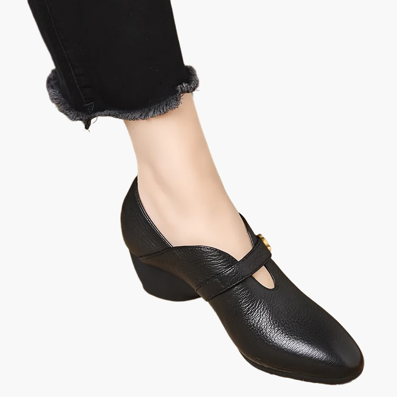 Damen vintage Mary Jane-skor med klack – elegant komfort för vardag och kontor