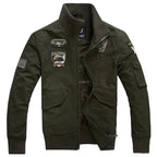 Jas voor heren in militaire stijl met lange mouwen en zakken