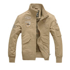 Jas voor heren in militaire stijl met lange mouwen en zakken