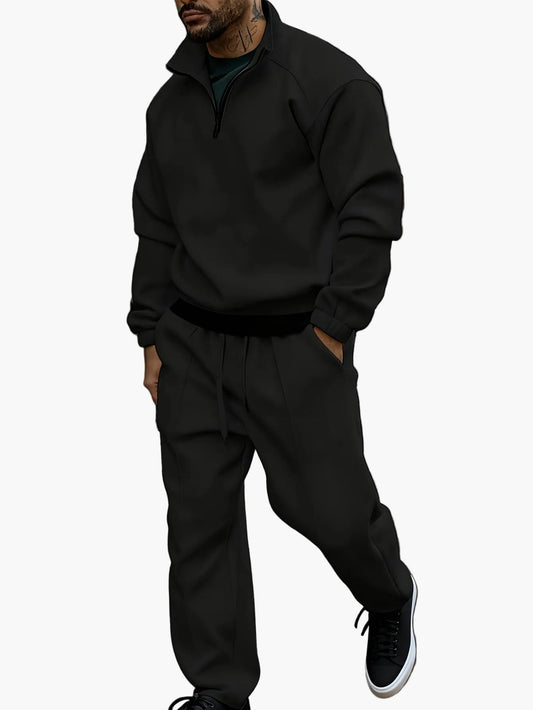 Herr Fritids Träningsdräkt med Dragkedja – Modernt streetwear joggingdräkt för vardag och sport