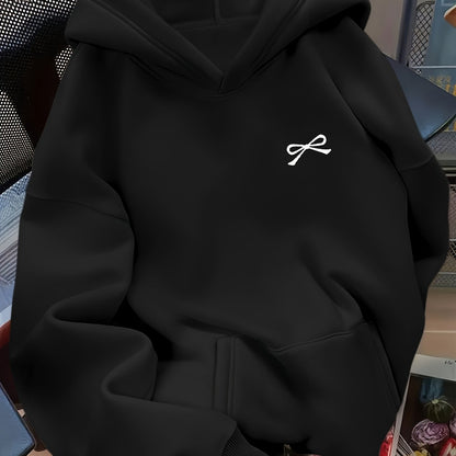 Sudadera con capucha extragrande para mujer, con bordado de lazo