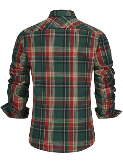 Chemise décontractée homme à carreaux manches longues pour la vie quotidienne et les activités de plein air