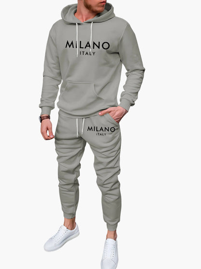 Herren träningsset Milano Italy – Urban fritidshoodie och joggingbyxor för vardag och sport