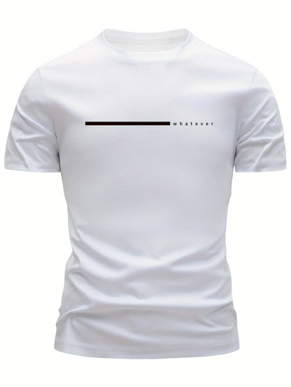 Herr T-shirt med modern minimaltryck - Casual streetwear för vardag och fritid