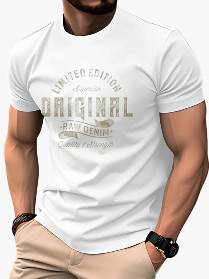 Herren T-Shirt für Freizeit – Vintage-Style mit Print 'Limited Edition Original Raw Denim'