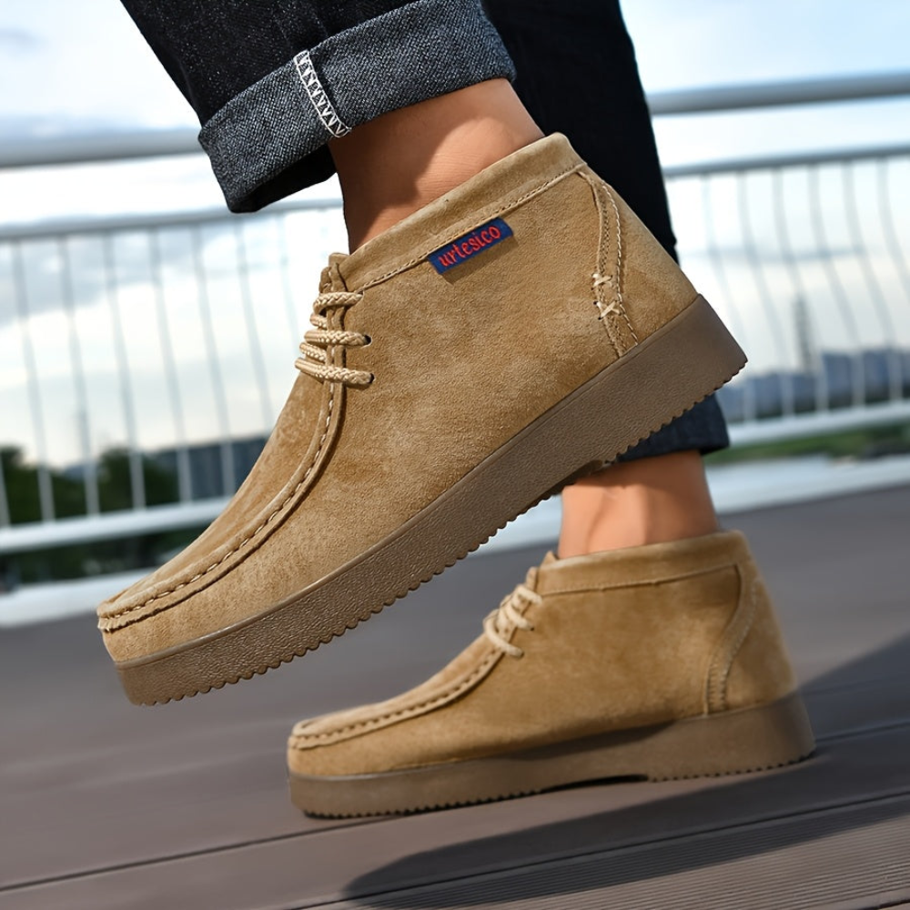 Herren Chukka Schnürschuhe Wildleder-Optik Moccasin-Stil
