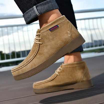 Herren Chukka Schnürschuhe Wildleder-Optik Moccasin-Stil