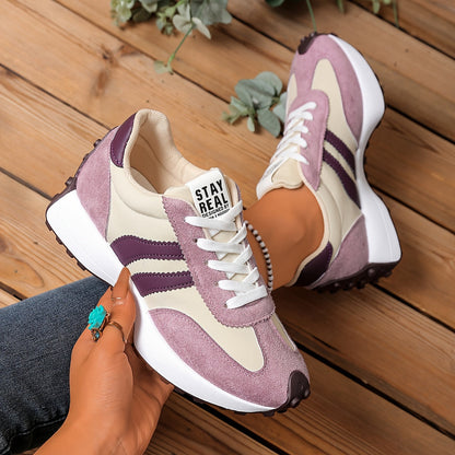Sneaker donna retrò per tutti i giorni e tempo libero – Stile sportivo con strisce