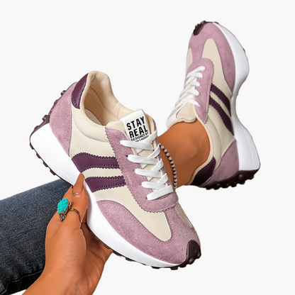 Sneaker donna retrò per tutti i giorni e tempo libero – Stile sportivo con strisce