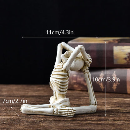 Halloween dekoration skelet yoga-figurer – Sjov uhyggelig dekoration til fester og hjem