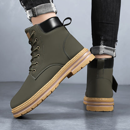 Herren Worker Stiefel mit Schnürung und Profilsohle