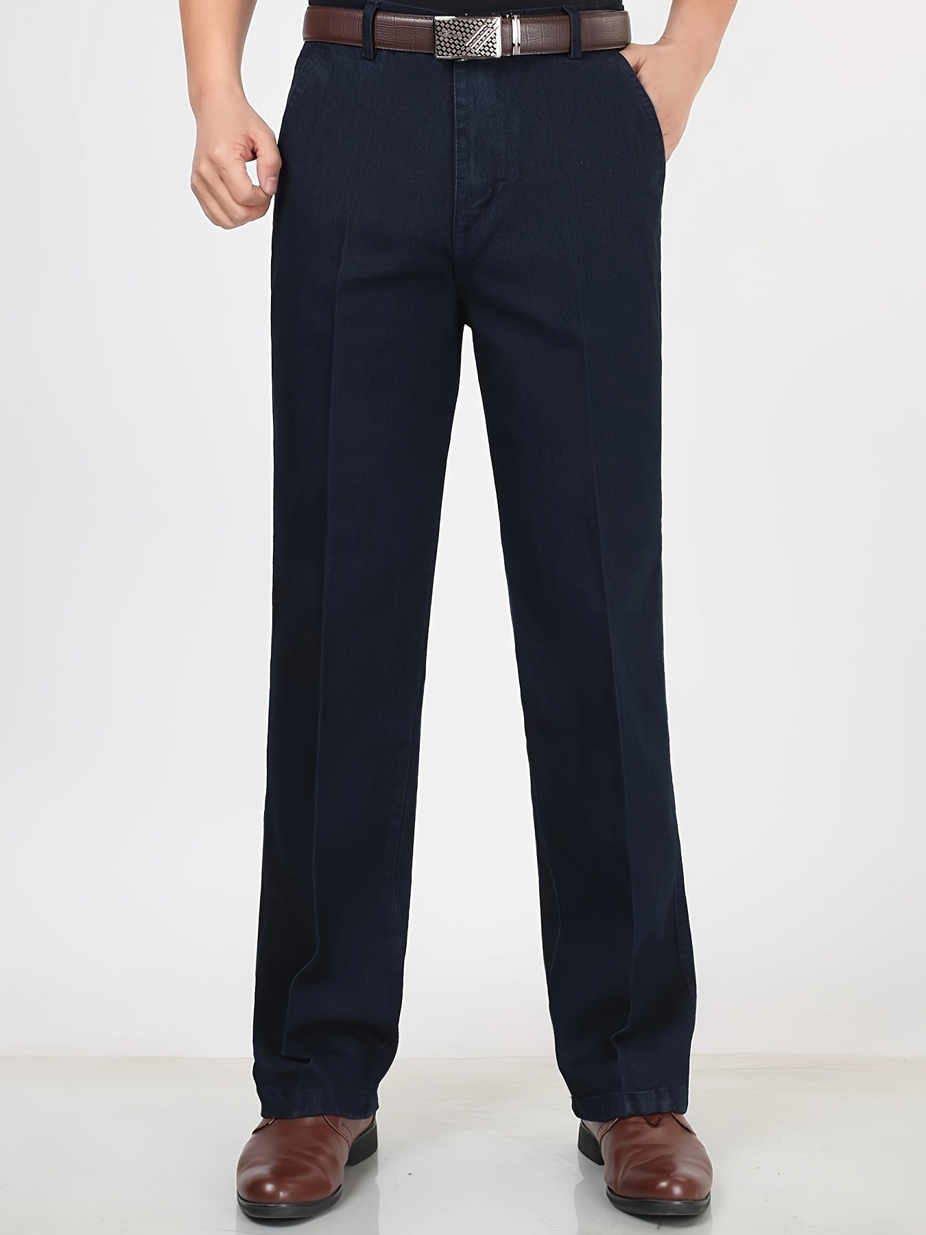 Pantalon droit pour homme – Pantalon de costume élégant pour le quotidien et le bureau
