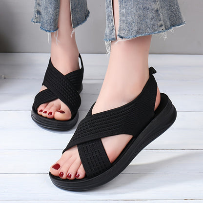 Sandalias slingback cómodas para mujer con tiras cruzadas para uso diario y tiempo libre