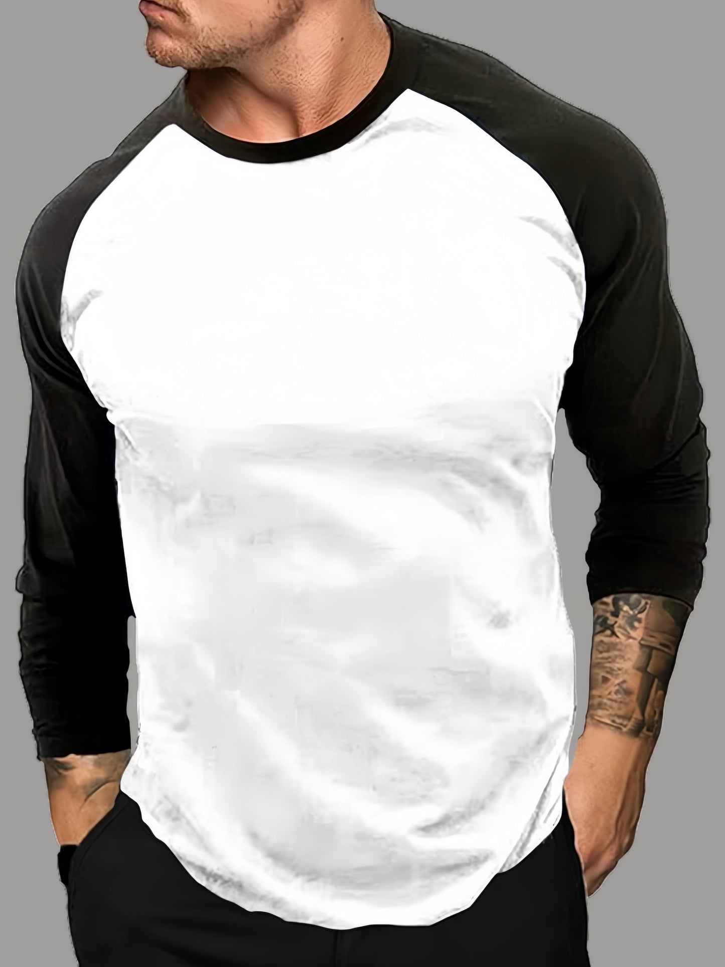 Langærmet raglan-T-shirt til mænd i to farver
