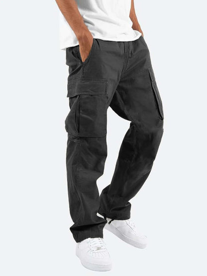 Pantalon cargo pour homme style streetwear – Pantalon décontracté confortable à coupe droite avec grandes poches